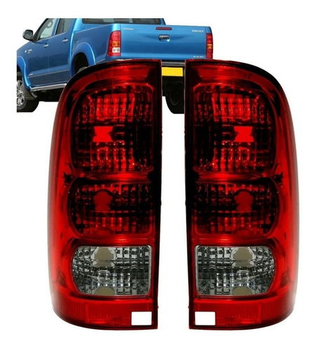 2 Faros Traseros P/ Toyota Hilux 2005 06 07 08 09 10 11 Fume