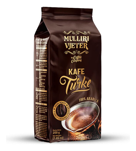 Café Turco, Mulliri Molido Albanés, 100% Arábica, Certif.