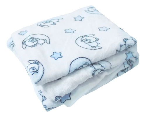 Cobija Para Bebe Calientita Frazada Suave Cobertor Infantil Felpa Azul