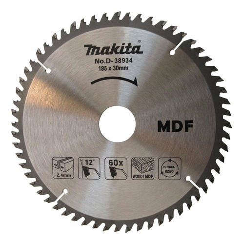 Disco De Sierra Mdf 7 1/4  60 Dientes Makita D-38934