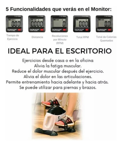 Pedalera Estática Mini Con Pantalla Lcd - Fitness En Casa