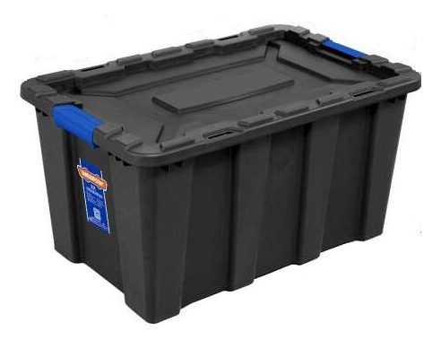 Caja Contenedor Plastico Apilable Negro 80lt Wadfow Wtb3380
