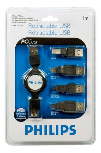 Cable Retractable Usb Con Diferentos Puertos Philips 