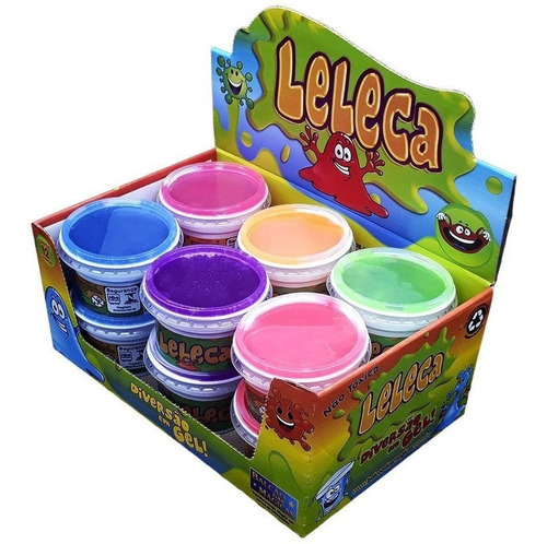 Leleca Gel Caixa 12un Slime Amoeba Massa De Modelar Gel