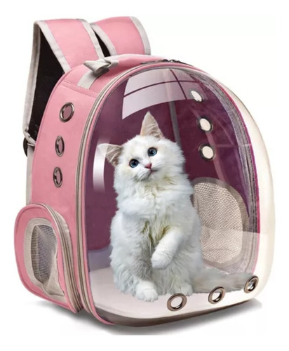 Morral Mochila Maleta Transparente Para Perro O Gato Burbuja