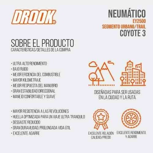 Juego Cubiertas Drook 90/90-21 54p + 130/80-17 Tt - Ahora12