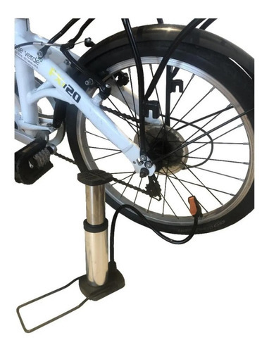 Imagen 2 de 4 de Inflador Pie Pedal Bici Auto Moto Con Pico Pelota Inflables Color Negro