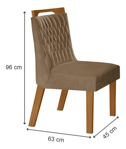 Kit 6 Cadeiras Atenas Cinamomo/pena Caramelo - Lj Móveis