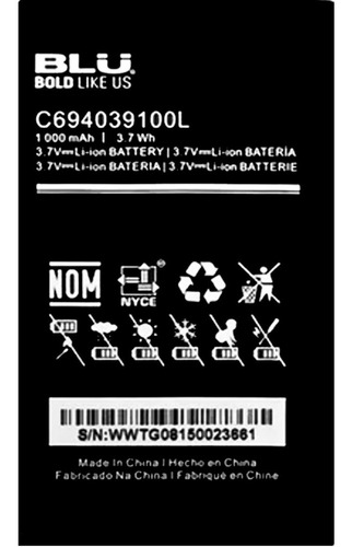 Bateria Pila Blu Zoey Z070 C694039100l Original