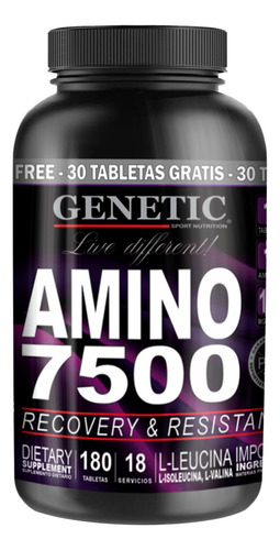 #1 Crecimiento Muscular Definido Aminos 7500 180 Tab Genetic