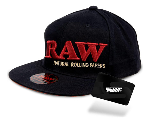 Raw Gorra Snap Back Negra | Negro Con Logotipo Raw Cosido En