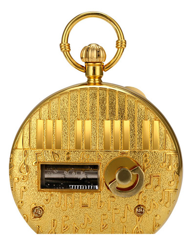 Reloj De Bolsillo De Cuarzo Vintage Con Cadena Dorado