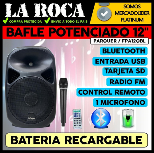 Bafle Potenciado 12 600w Bluetooth Usb Sd Radio Fm Bateria