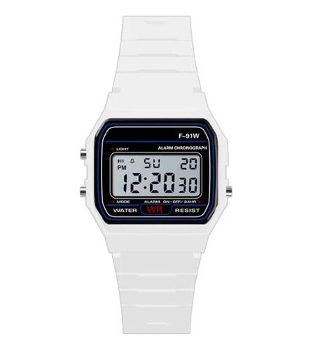 Reloj De Silicona F91w Unisex (blanco)