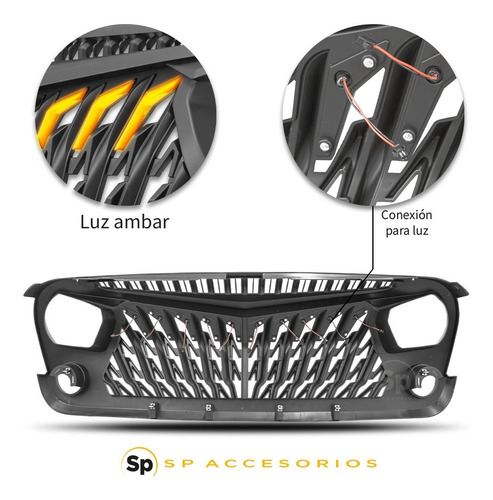 Parrilla Enojada Jeep Wrangler Jk 2007-2017 Frente C/led