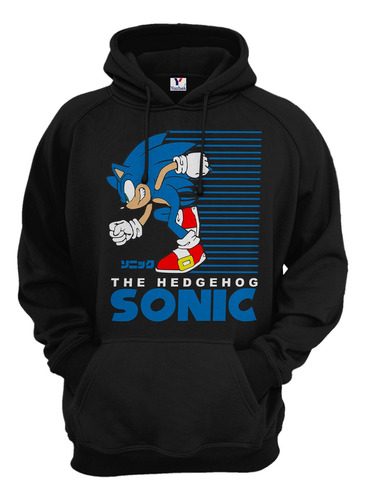 Sudadera Estilo Sonic, Unisex Con Capucha Y Cangurera 05