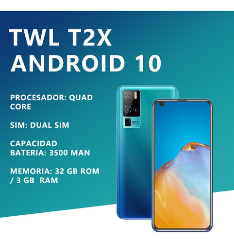 Twl Telefono Inteligente T2x Dual Sim 32 Gb Azul 3 Gb Ram