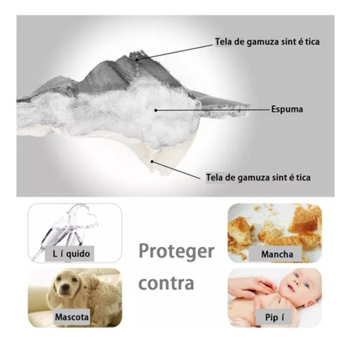 Funda de sofá impermeable gris de 2 plazas OWKUAN para futón, lavable y grueso protector de muebles