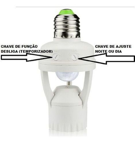 Imagem 5 de 8 de Soquete Sensor De Presença Lâmpada Bocal E27 Movimento 360º