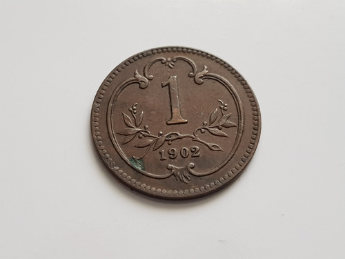 Moneda 1902 1 Heller Austrohungaro Austria Corona Unica