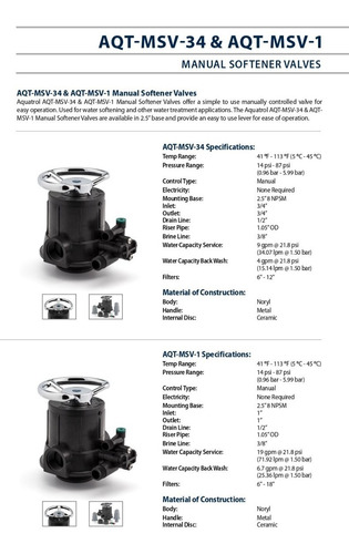 Válvula Manual Para Suavizador De 3/4 Aquatrol