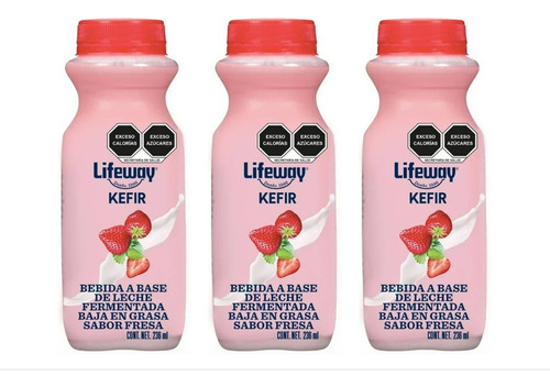 Bebida Lifeway Kefir Baja En Grasa Sabor Fresa 12 Pz D 236ml