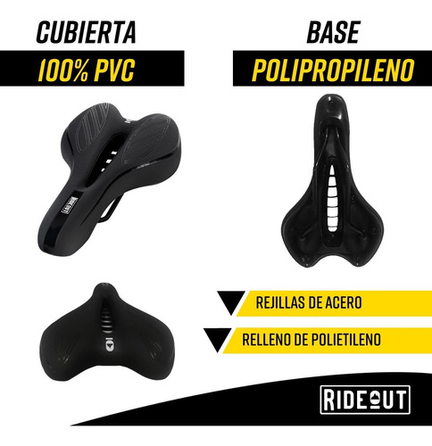 Imagen 4 de 10 de Silla Sillin Bicicleta Antiprostático Gel Flyrock Mtb Ruta