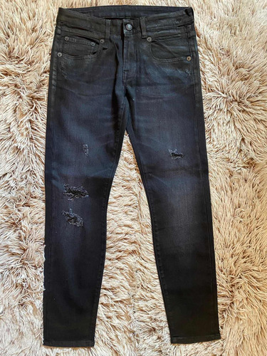 Jeans Pantalones Originales R 13 Boy Skinny Negros Mujer 26