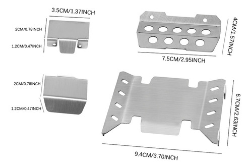 Front And Rear Chassis Armor Protector For Rgt 86020 Lc71 1/