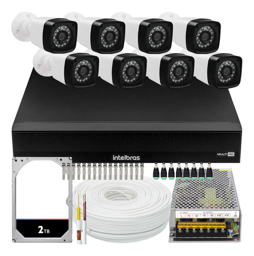 Kit Cftv 8 Câmeras Segurança 1080p Mhdx Intelbras 1016c 2tb