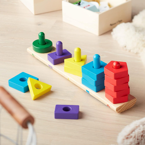 Melissa Doug Stack And Sort Board - Juguete Educativo De Mad