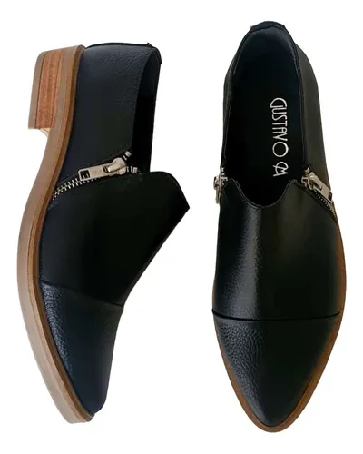Zapato Bajo Mujer Cuero Vacuno Art.111 Negro Gustavo M