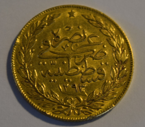 Moeda Ouro Turquia 1895 -  Ah 1293 / 21 - 100 Kurush - Lt50