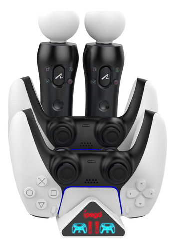 Base Carregadora 4 Em 1 Compatível Com Controle Ps5 Ps Move