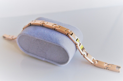 Imagen 5 de 7 de Pulsera Magnética Rose Gold De Tungsteno Calidad Premium