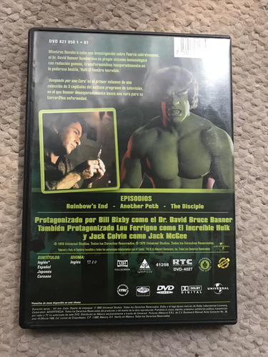 Serie Tv Original Hulk El Hombre Increible Vol 1 (Usado)