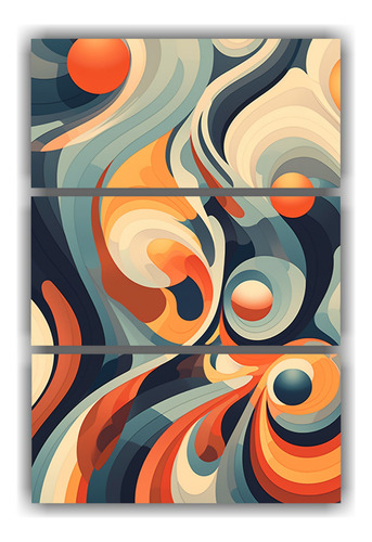 40x60cm Pintura Abstracta Colorida En Tres Canvas Abstractos
