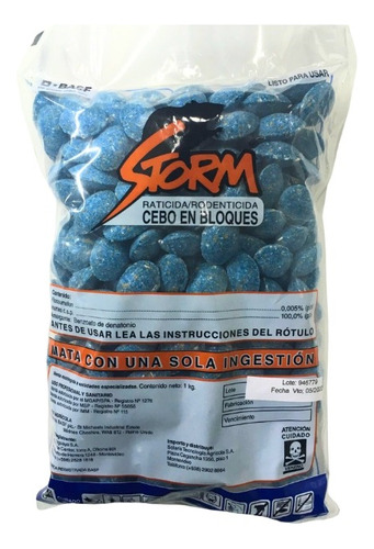 Veneno Para Ratas Ratones Pastilla Azul - Storm Basf X 1kg