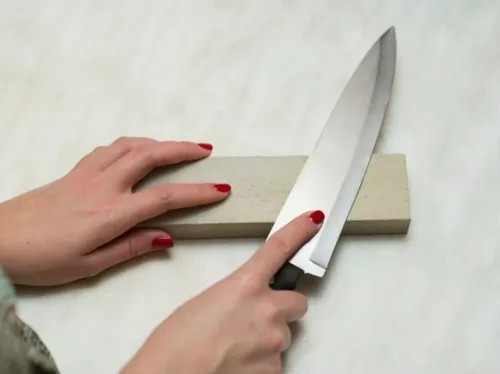 Piedra para afilar cuchillos 2 en 1