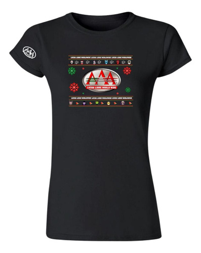 Jersey Playera Lucha Libre Aaa Mujer Mexicana Navideña