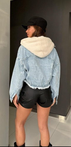 Campera Jean Anto Oversized Deflecado Con Corderito