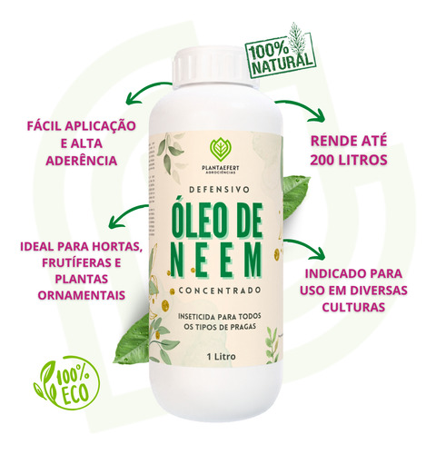 Óleo De Neem Para Pulgões 1l Combate Contra Praga