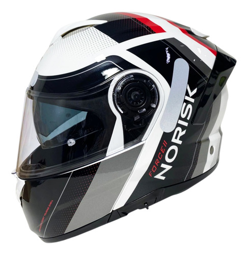 Capacete Norisk Force Ii Oculos Escamoteavel 58 Prata