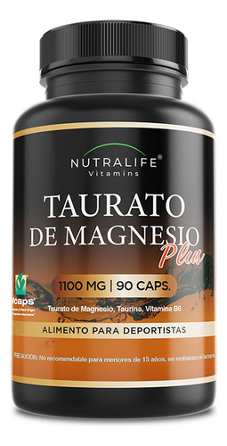 Taurato De Magnesio Plus + Taurina + Vit B6  Lf  90 Caps.
