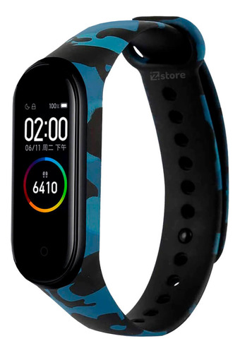 Correa Compatible Con Xiaomi Mi Band 4 Y 3 Camuflado Azul