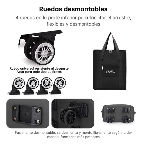 Maleta Deportiva Viaje Bolsa Mochila Gym Duffel Con Ruedas