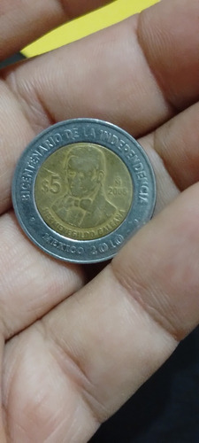 Moneda De 5pesos Bicentenario De Independencia Hermenegildo 