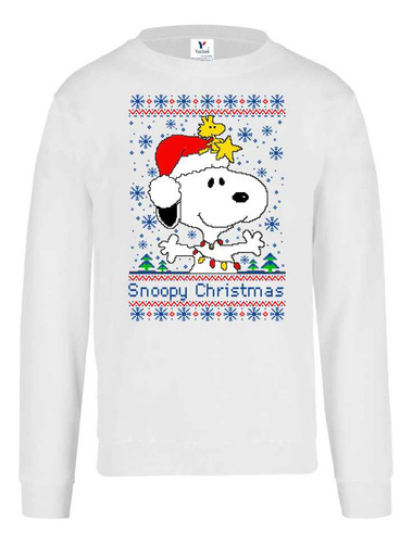 Sudadera Ugly Sweater Snoopy Christmas Navidad Sin Gorro