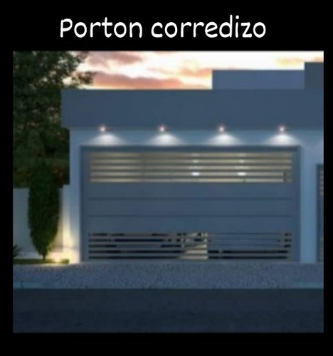 Portón Diseño Acanalado Con Tubos Corredizo