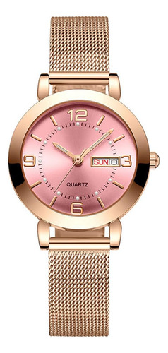 Reloj De Mujer Manos Zafiro Completo Oro Rosa Acero Inoxidab